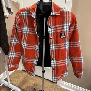 Obey Orange and Blue Plaid Jacket